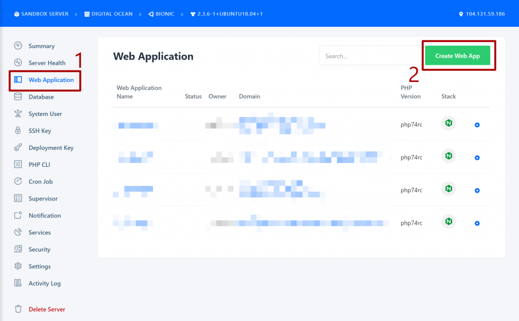 Create web application